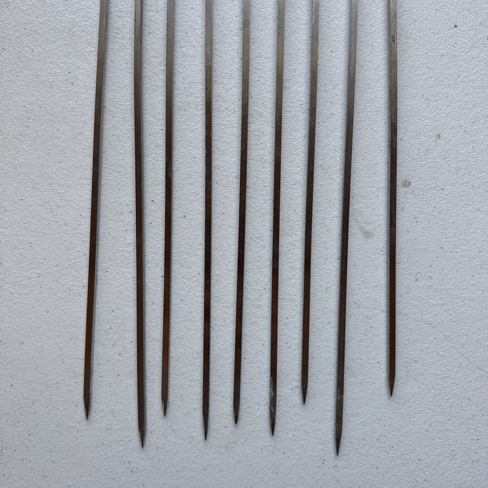 Vintage Turkish Kebob Skewers Fish Whale Nautical Brass Stainless Steel 13" Set - Picture 7 of 9
